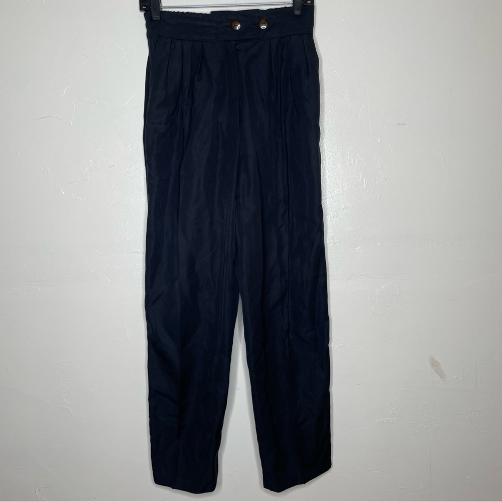 WOMENS CHRISTIAN DIOR BLACK HIGH WAIST DRESS PANTS SZ 8